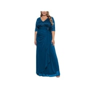 BETSY & ADAM B&A by Betsy and Adam Womens Plus Lace Embellished Evening Dress