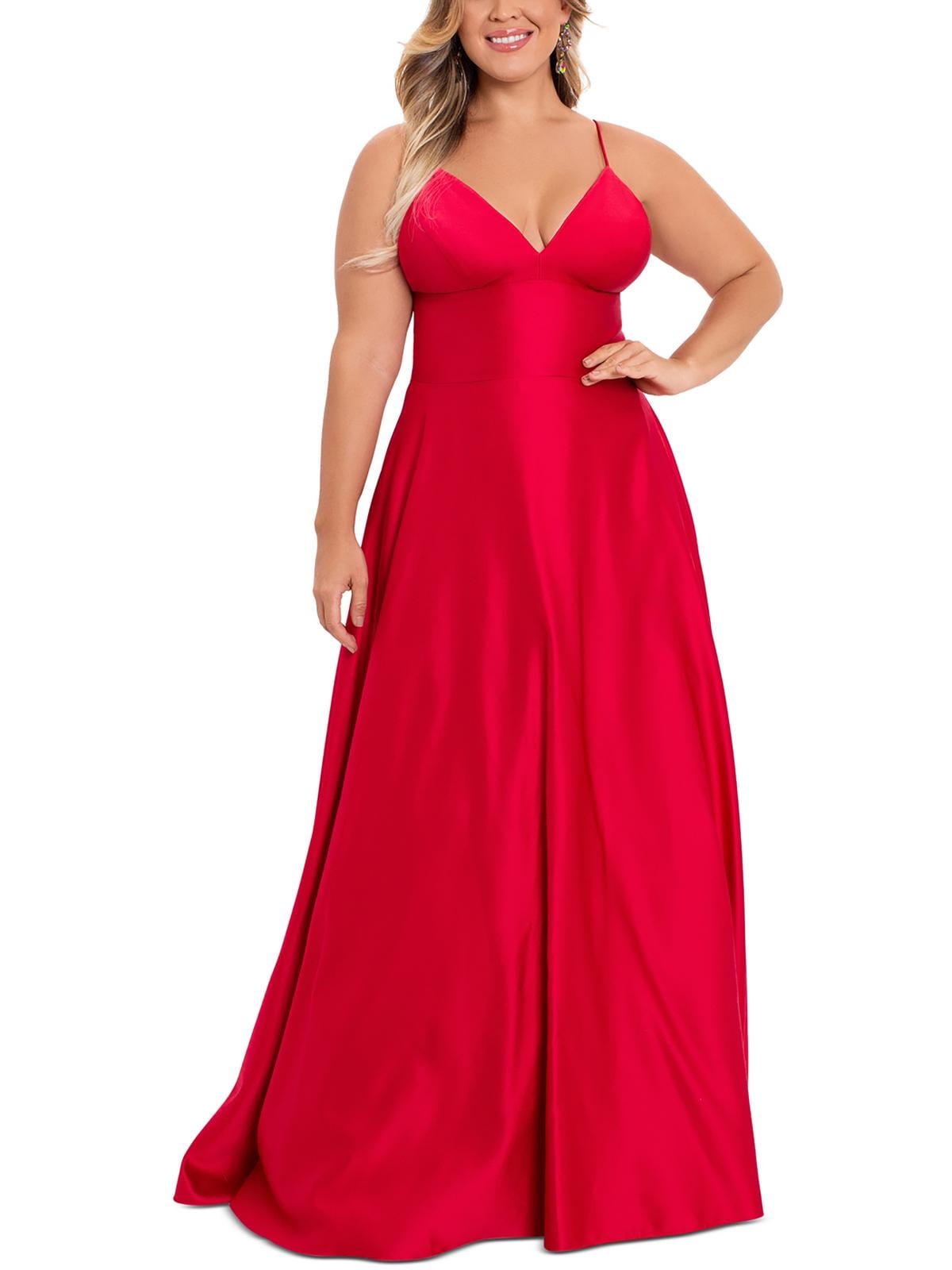 Betsy & adam satin evening gown cheap