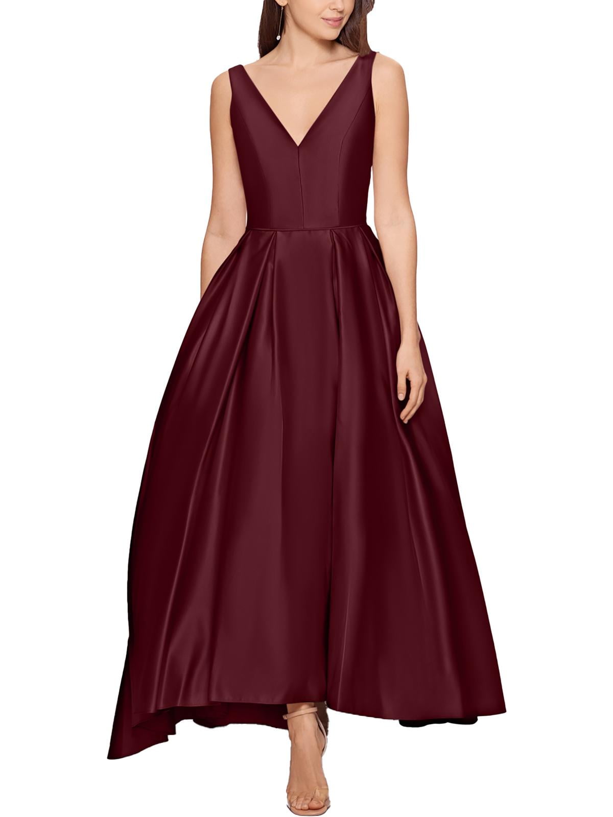 B A by Betsy and Adam Womens Satin Maxi Evening Dress Walmart
