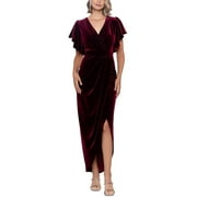 BETSY & ADAM B&A by Betsy and Adam Womens Velvet Maxi Evening Dress