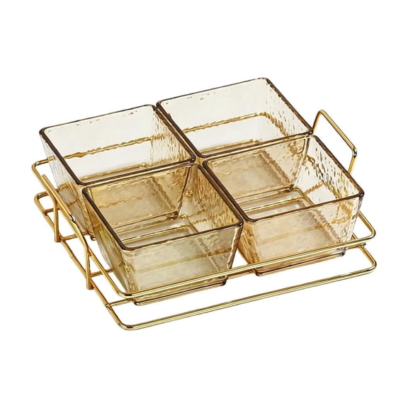 B Acrylic Four-Compartment Snack Platter Fruit Serving Tray Bar Restaurant Home Kitchen Tableware