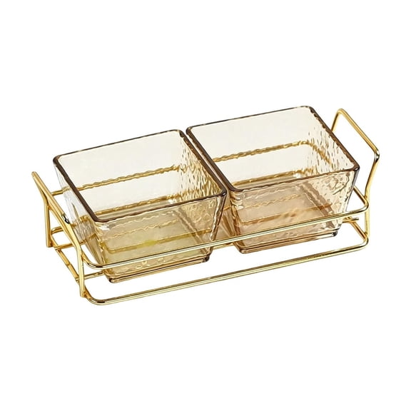 B Acrylic Two-Compartment Snack Platter Fruit Serving Tray Bar Restaurant Home Kitchen Tableware