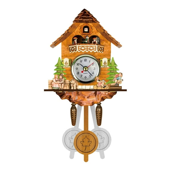 B Alarm Cuckoo Wall Clock Retro Wooden Chime For Living Room Home Decor