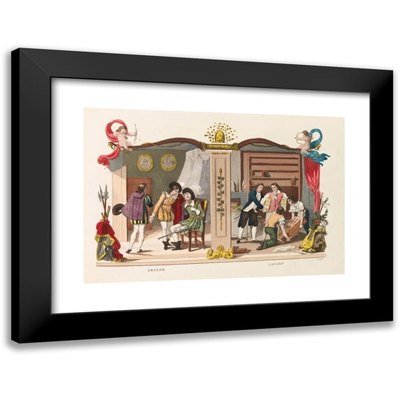 B. Allent 14x11 Black Modern Framed Museum Art Print Titled - French Gallery (1825)