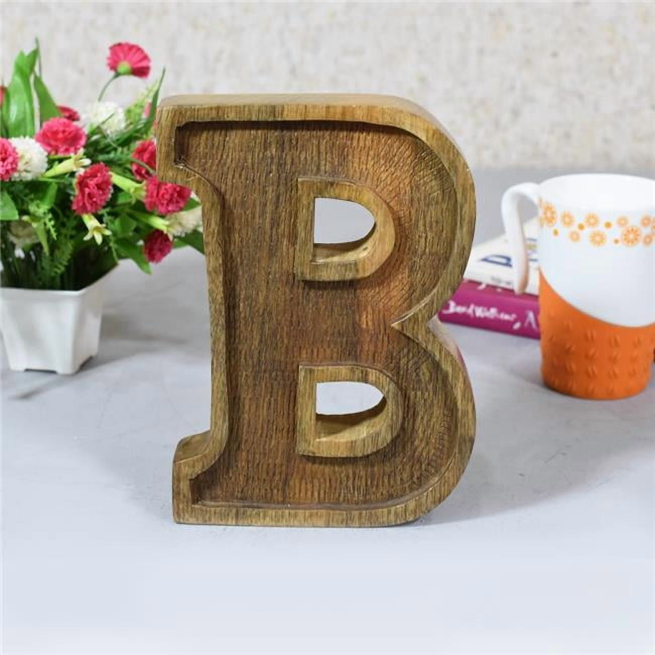 B Alphabet Handmade Letter Block Eco-Friendly Wall Decor, Natural ...