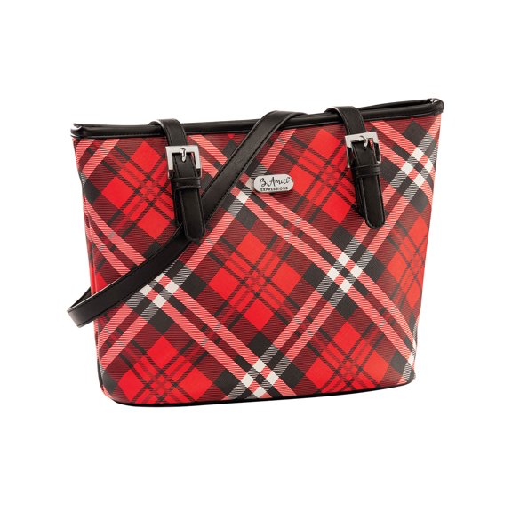 B.Amici Expressions Saffiano Plaid Tote Bag
