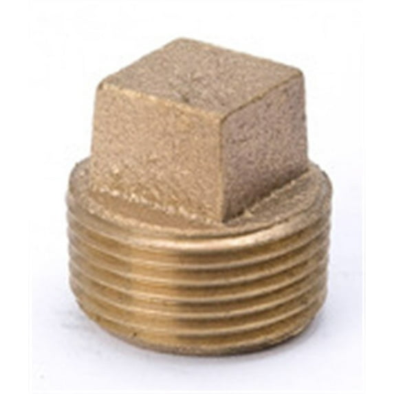 B And K Industries 458-094NL 3/4 Red Brass Square Head Pipe Plug