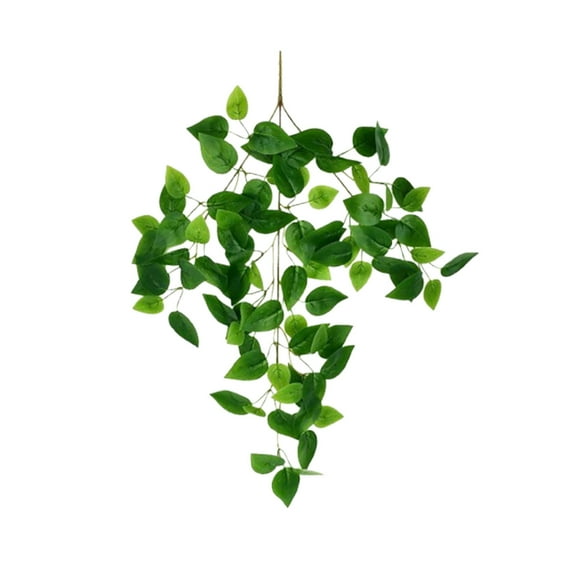 B Artificial Hanging Pothos Plant Triple Vine Fake Greenery Wall Decor Indoor Plastic Leaves 23.62 Inch Length Version B