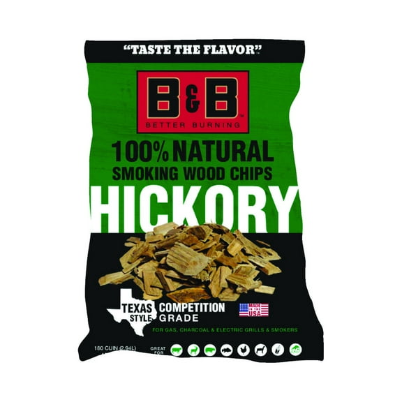 B&B Charcoal 8019852 180 cu. in. Hickory Wood Smoking Chips