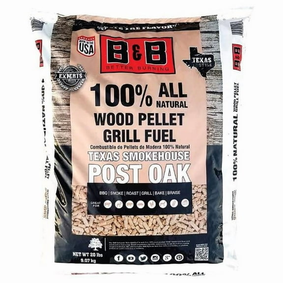20LB B&B Charcoal Post Oak Smoking Pellets