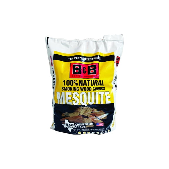 B&B Charcoal 00130 Wood Smoking Chunks All Natural Mesquite 549 cu in