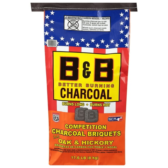 B&B Charcoal Competition Oak Charcoal Briquets 17.6 Pound