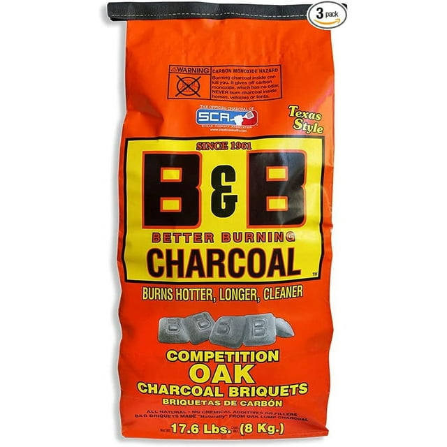 B&B Charcoal Slow Burning Oak Charcoal Briquettes with All Natural
