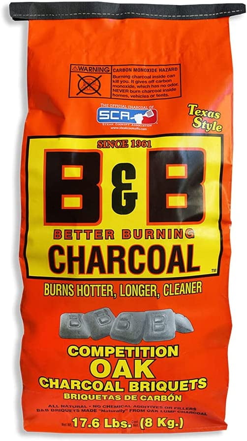 B&B Charcoal Slow Burning Oak Charcoal Briquettes with All Natural