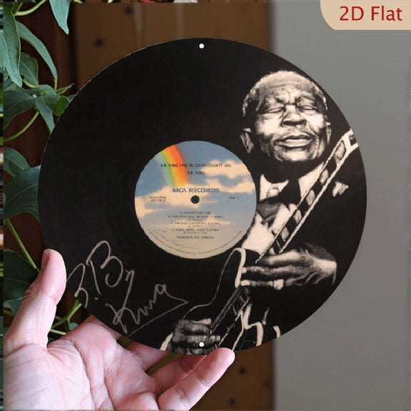B.B. King Live in Cook County Jail Vinyl Record Metal Wall Art, 8x8 Inch Round Aluminum Decor, Vintage Blues Music Sign for Home and Office Wall Decor