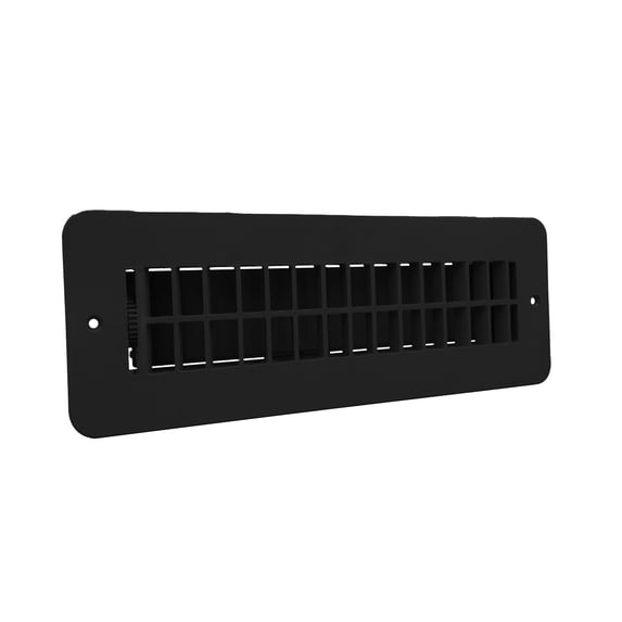B&B Molders RV Floor Register with Damper, Black