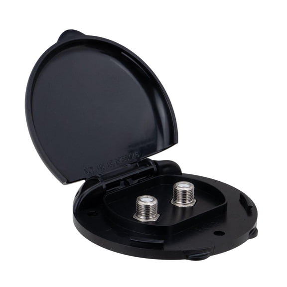 B&B Molders Compact Enclosure Dual Coax TV Cable Outlets, Black