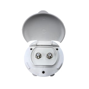 B&B Molders Compact Enclosure Dual Coax TV Cable Outlets, White