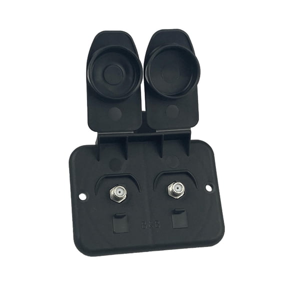 B&B Molders Dual Cable Connection Plate with Living Hinge, Black