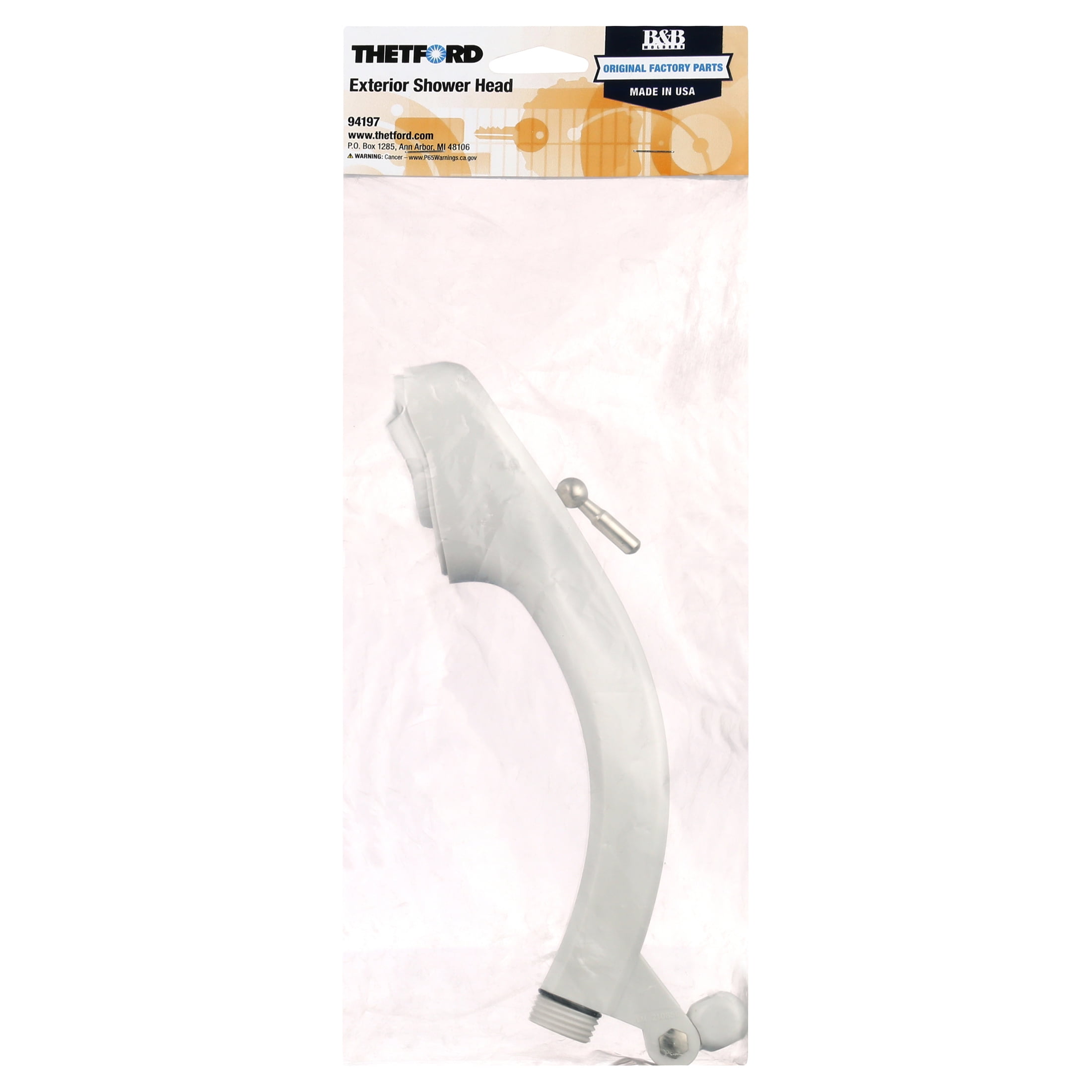 B&B Molders Exterior/ Outdoor Shower Head w/o Hose, White, 94197