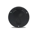 thumbnail interactive-video image 1 of B&B RV Black Electric Power Cord Cable Hatch Round Door For Camper Trailer - 541 B3 1 of 5