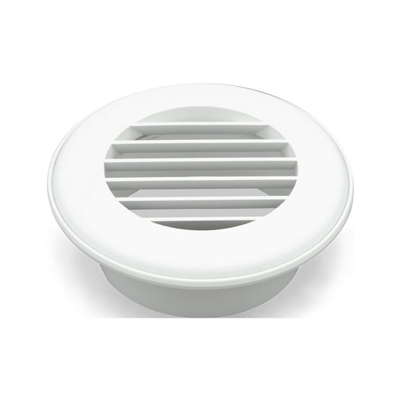 B&B Molders RV Camper Thermovent 4 inch Ducted Heat Vent Without Damper Polar White PN 94264 Thetford