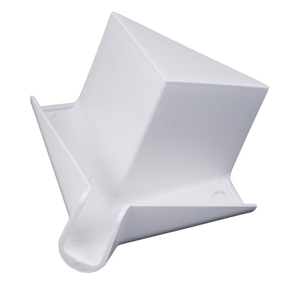 B&B Molders RV Tall Corner Rain Gutter Spout, Polar White