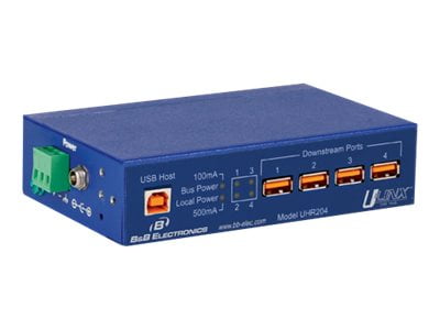 B&B UHR204 - Hub - 4 x USB 2.0 - DIN rail mountable