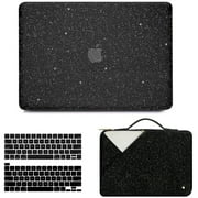 B BELK MacBook Pro 13 inch Case 2022 2021 2020 2019 2018 2017 2016 M2 M1 A2338 A2289 A2251 A2159 A1706 Touch Bar,Glitter PU Leather Hard Shell Case & Laptop Sleeve Bag & Keyboard Cover,Shiny Rose Gold