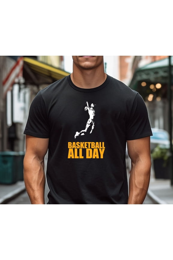 B-Ball Basketball All Day" Slam Dunk Tee/ Unisex Softstyle T-Shirt"