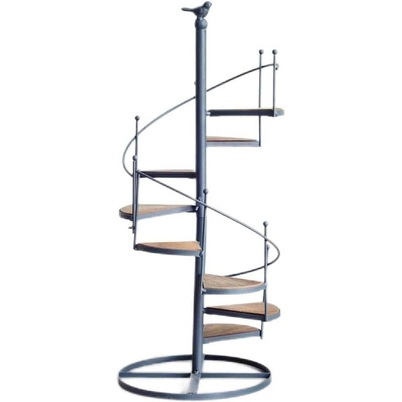 B Baosity Spiral Stand Stair Shape Multiple Rack Wrought Iron Shelf Flower Pot Holder Planter Organizer Shelf for Garden Outdoor Home