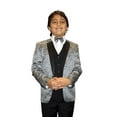 thumbnail image 1 of B-Bellagio Silver 5Pc Suit Shirt,Bowtie & Vest For Kids By Alberto Nardoni Brand Designer, 1 of 3
