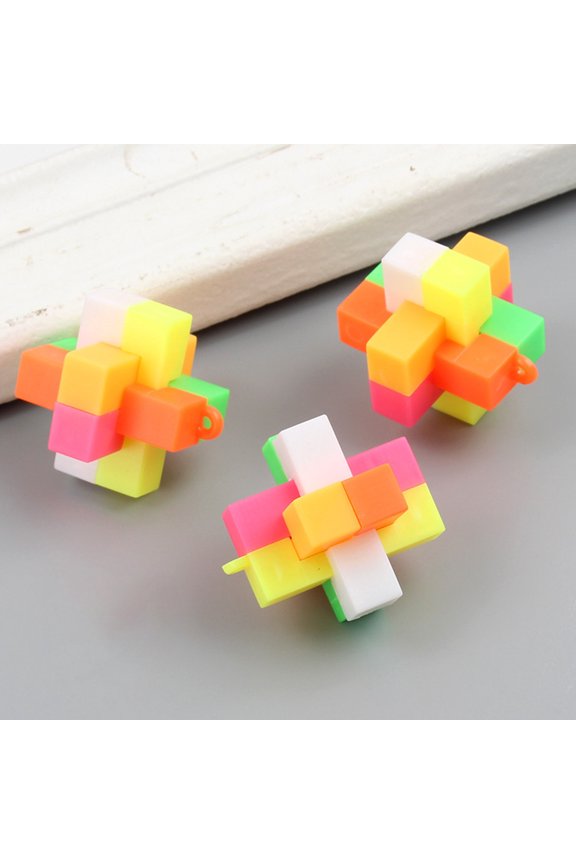 B Brain Teaser Puzzle Unlock Interlock Keychain Toy Intellectual Disassembly Decompression Game