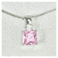 thumbnail image 1 of B. Brilliant Sterking Silver Cubic Zirconia 18 Necklace- Pink, 1 of 2