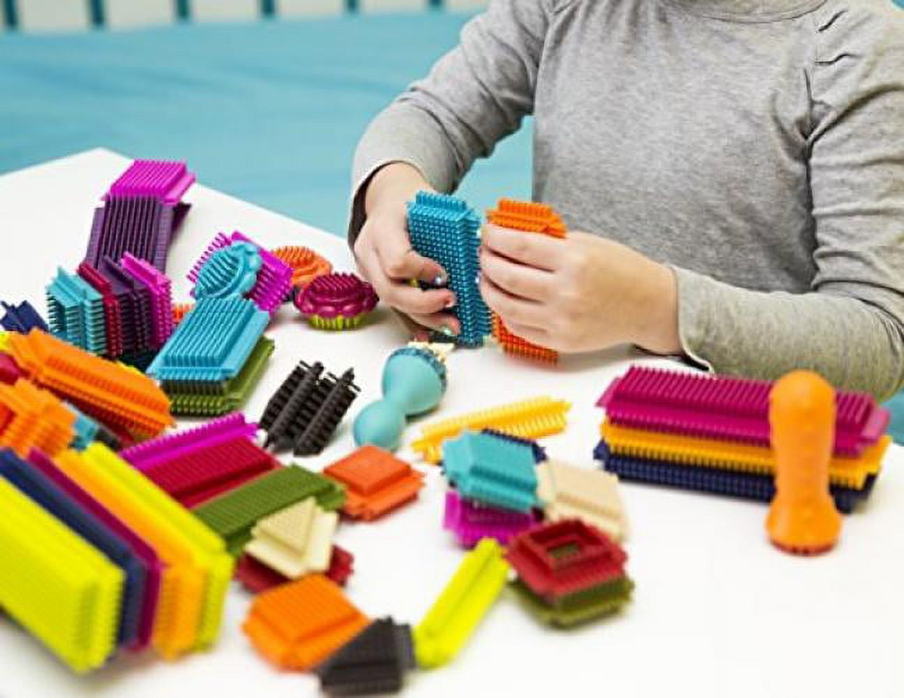 Colorful Interlocking Bristle Blocks STEM Building Set