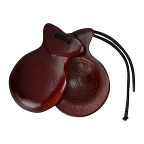 B Brown Wooden Castanets For Children And Adults Hand Percussion Musical Instrument With String
