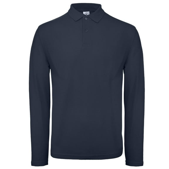 B&C Collection Mens Long Sleeve Polo Shirt