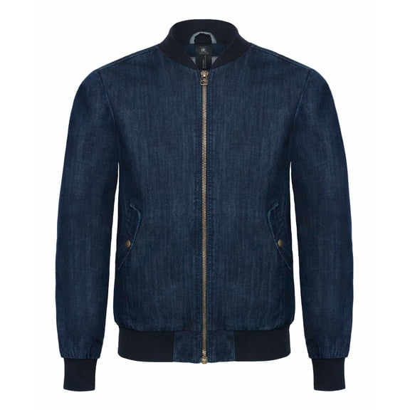 B&C Denim Mens Supremacy Denim Bomber Jacket