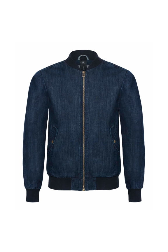 B&C Denim Mens Supremacy Denim Bomber Jacket