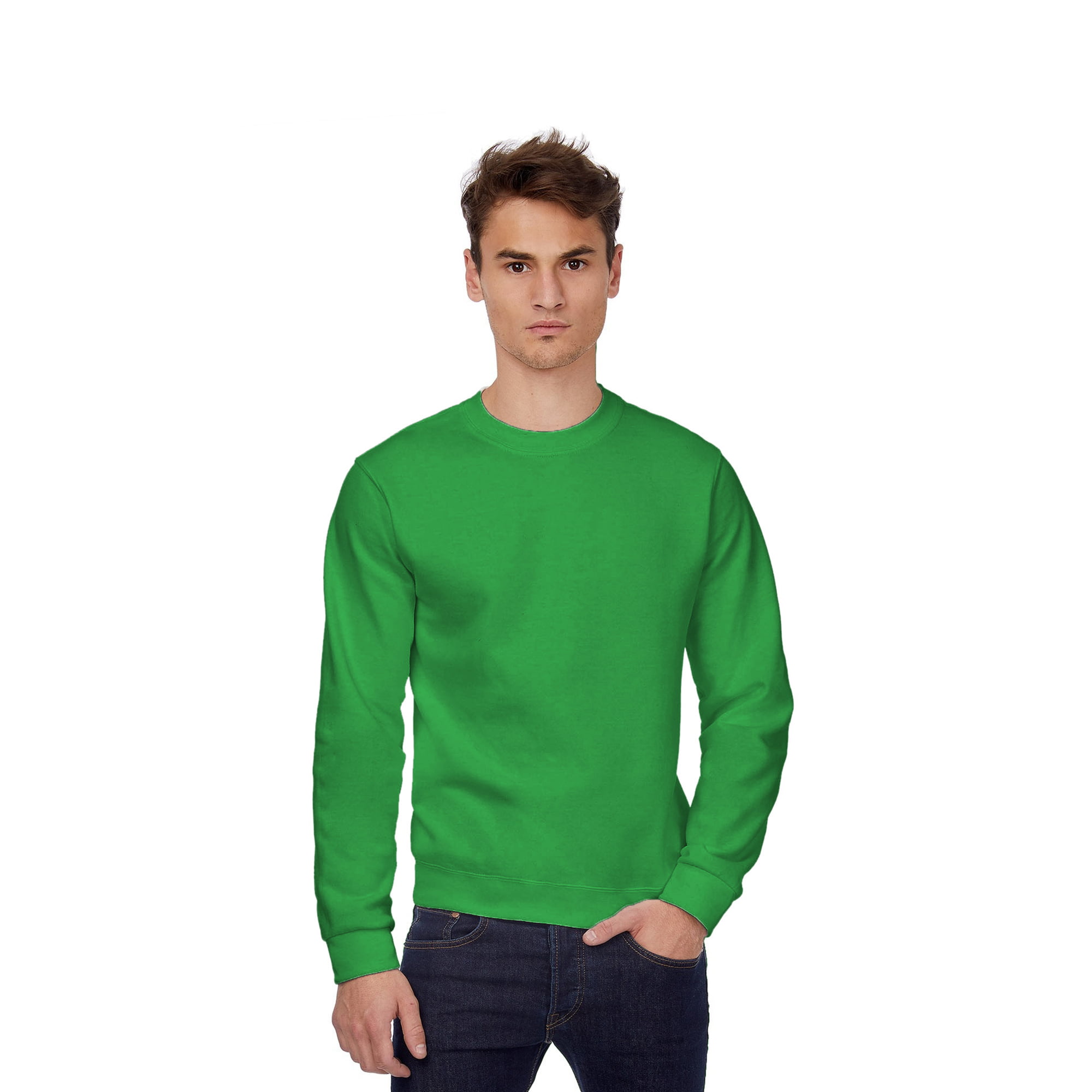 Koverify Men's Cotton Blend Crew Neck Sweatshirt (Plain Sweatshirt-New  Men_Bottle Green_S) : : Fashion