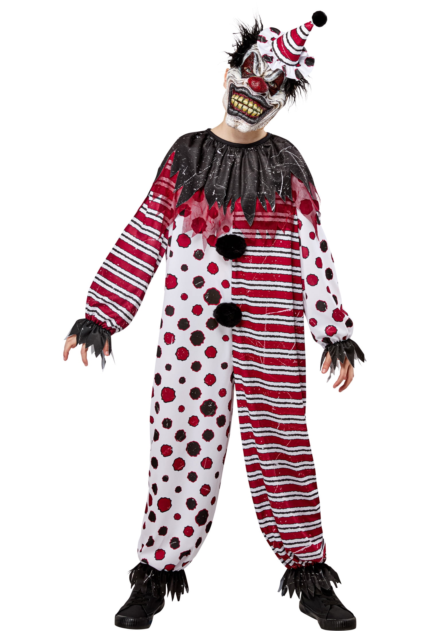 Creepy Clown Halloween Costume for Children, Boy's Size L (10/12), by Way to Celebrate