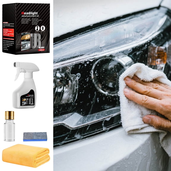 B Car Headlight Cleaner Kit 180Ml With 12Ml Coating For Lens Restoration Yellowing Removal Auto Maintenance Solution