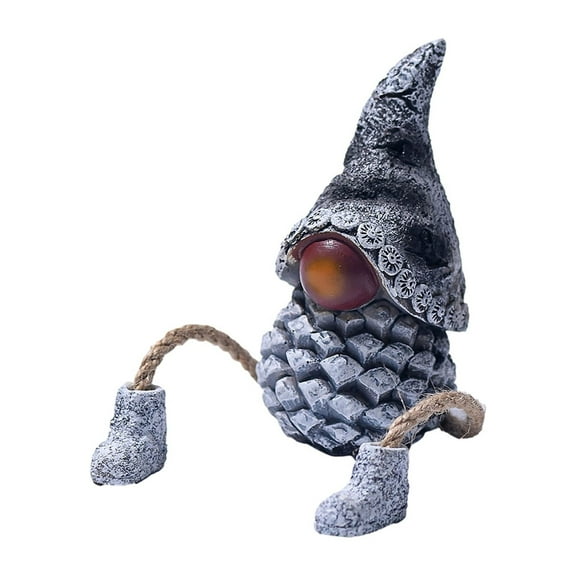 B Christmas Couple Pinecone Gnome Desktop Ornament, Mini Figurine For Shelf Or Tabletop Decor