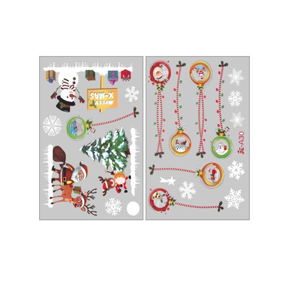 B Christmas Creative Snowflakes Window Clings Decals Wall Decor Winter Party Style B