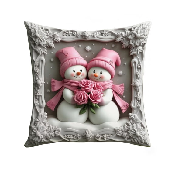 B Christmas Decorative Pillow Cover Holiday Home Decor Soft Fabric Hidden Zipper Square Pillow Case 17.7X17.7 Inches Set Of 1 Lightweight 0.18 Lb Christmas Seasonal Decor