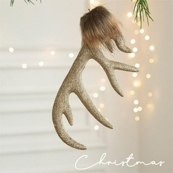 B Large Size Deer Antler Christmas Tree Hanging Ornament For Window Decoration Festive Holiday Home Decor Hanging Piece