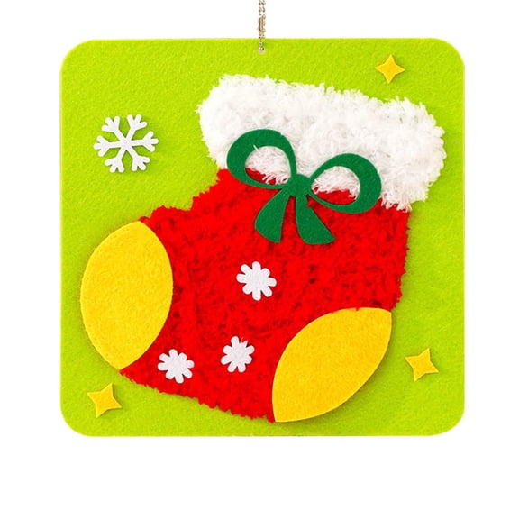 B Christmas Handmade Sewing And Yarn Embroidery Painting Materials Diy Craft Kit 7.8 X 7.8 Inches Style B