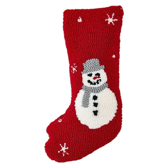 B Christmas Irregular Shaped Stocking Pillow With Filling Snow Stocking Snowman Design For Holiday Decor Couch Throw