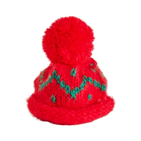 B Christmas Mini Wool Hat Tree Topper Red Color 6X6.5Cm Festive Ornament For Holiday Season Home Decor