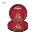 thumbnail image 1 of B Christmas Paper Plates 9 Inch Holiday Themed Tree Design Party Supplies For Gathering, 1 of 6